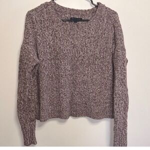 American Eagle Outfitters Cable Knit Fisherman Sweater Academia Mauve Women's M